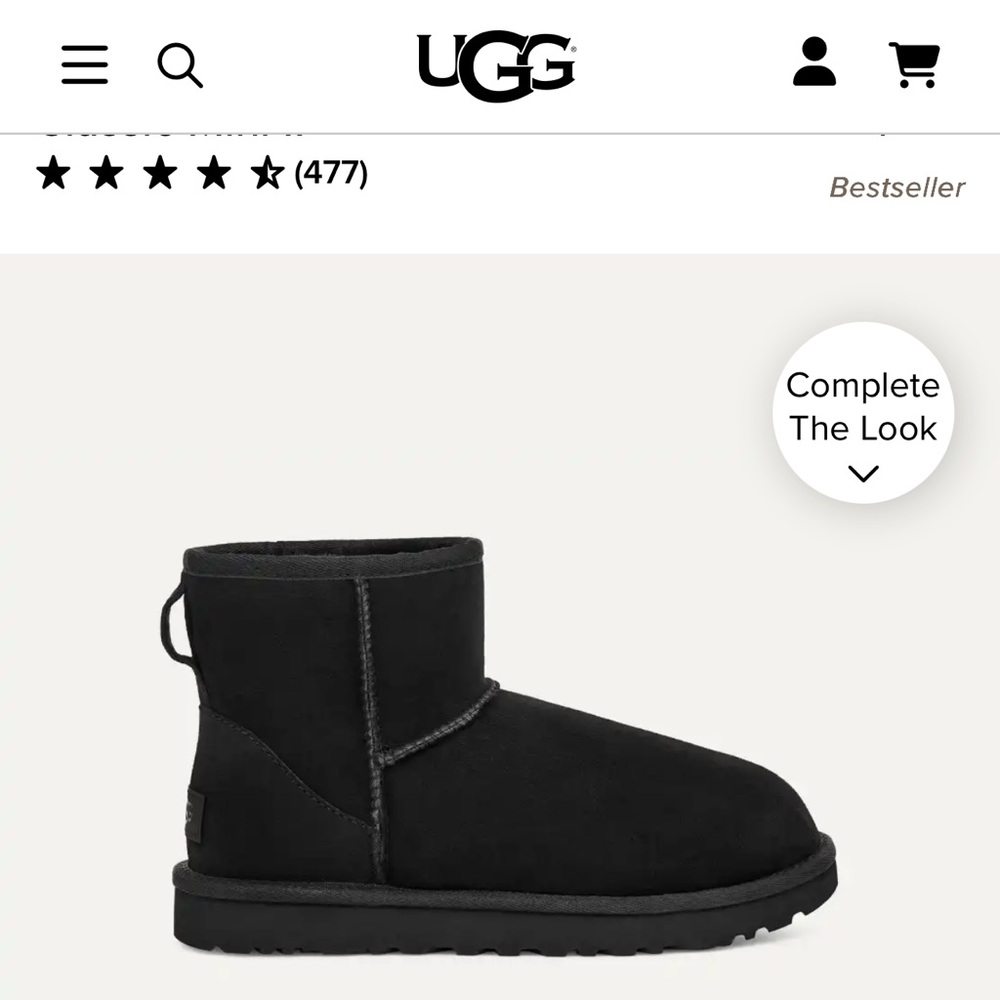 Gently Worn UGG Black Ankle Classic Mini II size 10